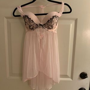 Victoria’s Secret Pink Sheer Bra Top Negligee